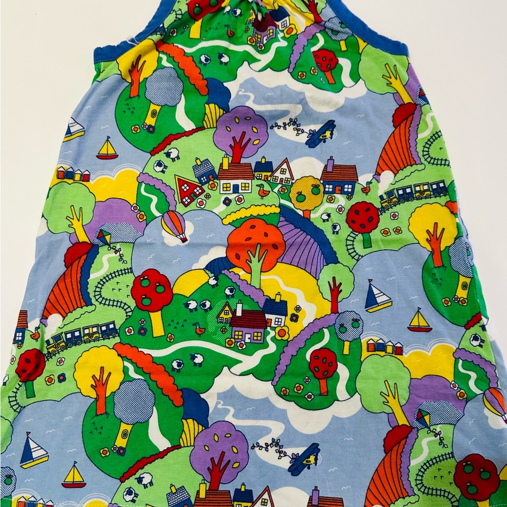 Colorful Kids Dress with Scenic Print